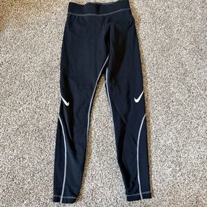 Nike Black Leggings with White Swoosh